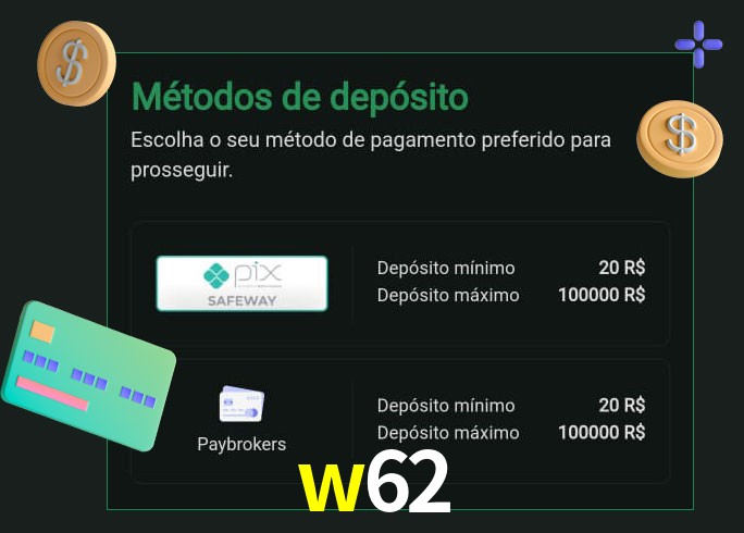 O cassino w62 oferece uma grande variedade de métodos de pagamento